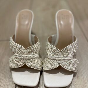 Pearled Cream Heels